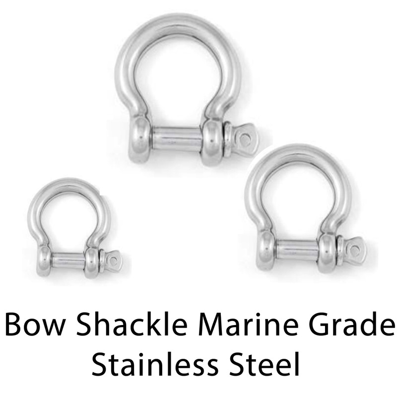 5mm Bow Shackles Stainless Steel A4-Marine Grade (316) - for