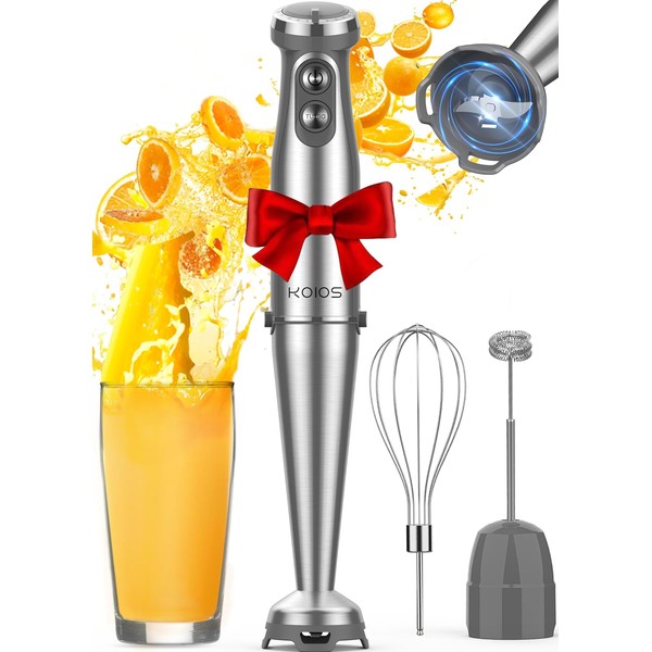 KOIOS Immersion Blender, 1000W Anti-scratch 3-in-1 Hand Blender, Upgraded 12