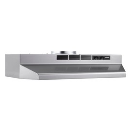 Broan-NuTone F4024SF Inch Fingerprint Resistant Convertible, 230 Max Blower CFM, 24", Stainless Finish with PrintGuard Under-Cabinet Range Hood