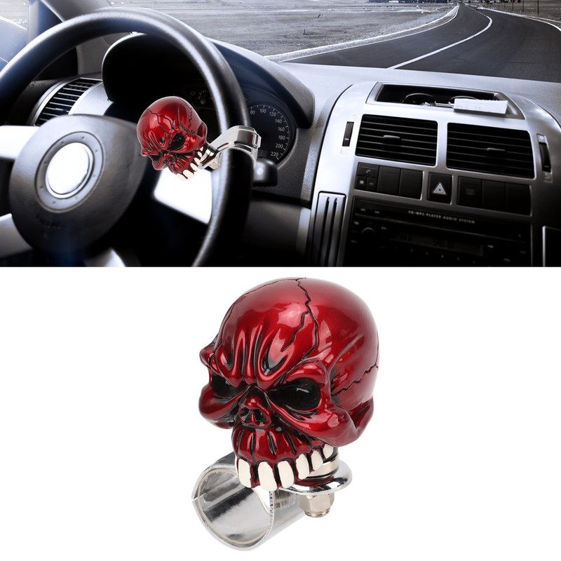 Steering Wheel Spinner Knob Skull Shape Universal Power Handle for