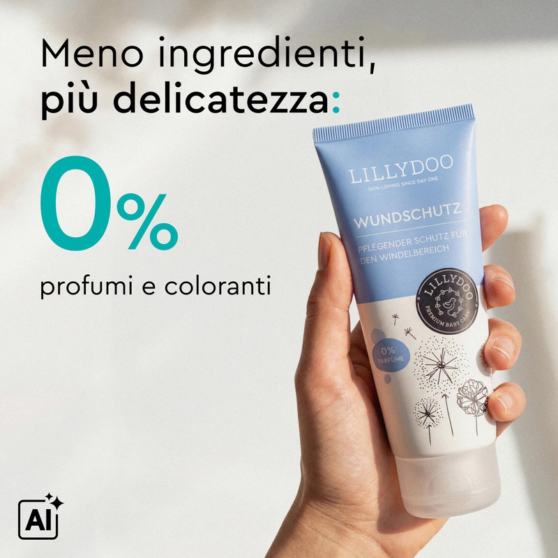 LILLYDOO Crema Protettiva Lenitiva per il Cambio Pannolino, per Pelli