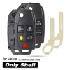 keyecu 2x Keyless Folding Remote Key Case 5 Button Fob
