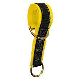 FallTech 7336 Multi-Purpose Pass Through Anchor - Web Pass-Through Anchor Sling with 2 D-Rings and 3" Wear Pad, 3', Yellow/Black