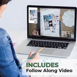 Painting4Real DIY Painting Class Kit for Adults with Video Tutorials: Learn to Paint Frankenstein – How to Paint with Acrylics – Painting & Art Supplies – 9 Piece Acrylic Paint Set