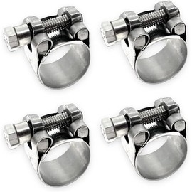 TT Heavy Duty Hose Clamps, 304 Stainless Steel T-Bolt Clamp, Adjustable Range 26-28 mm, Solid T-nuts and Wide Band for 1 inch Exhaust Clamp (1-1.1 inch, 4 pack)