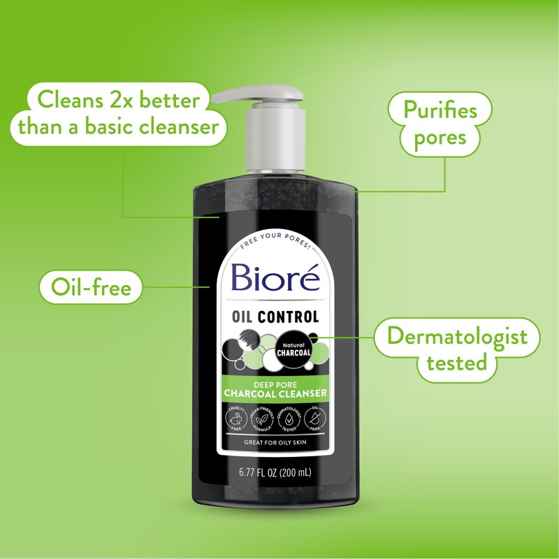 Bior Biore Deep Pore Charcoal Cleanser, 200 ml