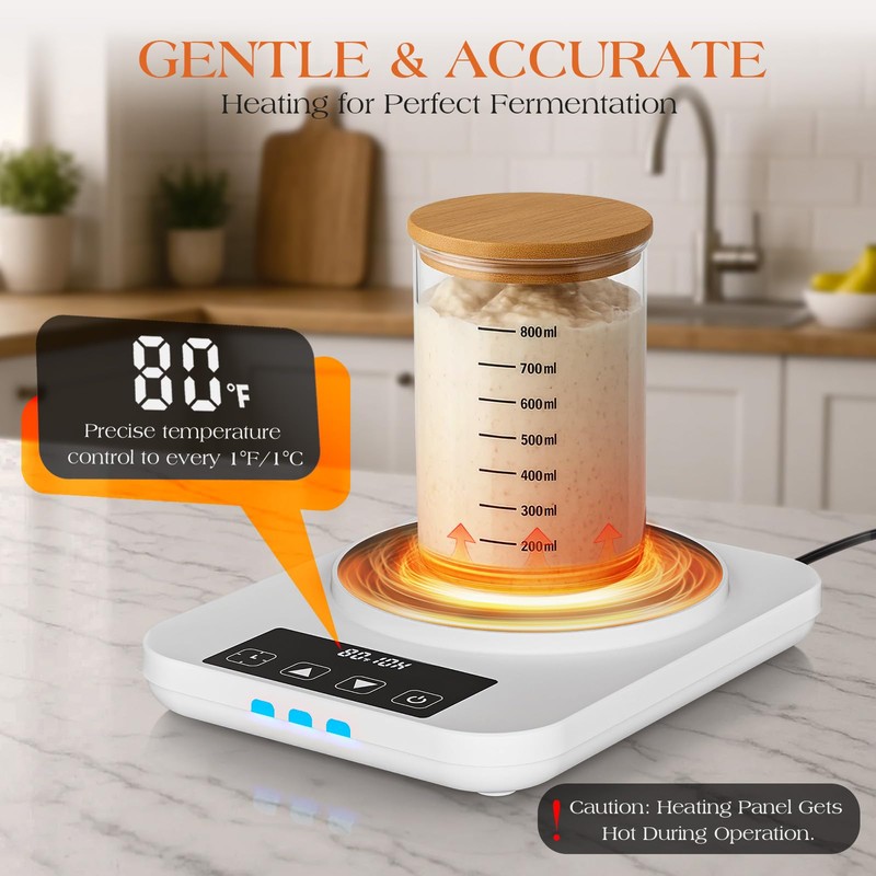 Sourdough Starter Warmer 2025 with Precise 1°F Control (70–100°F), Sourdough