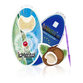 icMentol - 10 Flavours, 3 Pack Sizes Available, 3.2 mm Large Capsules, 100 Capsules Menthol Balls, Aroma Capsule, Aroma Balls, DIY Click Balls (Ice Coconut, Ice Coconut)