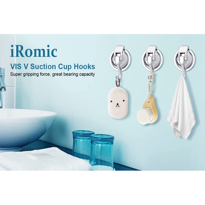 Heavy Duty Vacuum Suction Cup Hooks (2Pack) Specialized for Kitchen&Bathroom&Restroom
