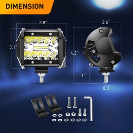 GOOACC 20Inch 420W Led Light Bar 2PCS 4Inch 60W LED Pods Led Driving Fog Lights with 16AWG Off Road Wiring Harness-3 Leads for Truck Golf Cart SUV ATV UTV Boat, 2 Years Warranty