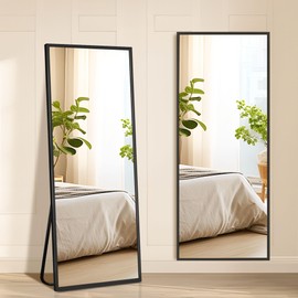 FURNIinspire Full Length Mirror, 56"x18" Full Body Mirror Wall-Mounted or Freestanding for Bedroom, Living Room, or Cloakroom, Shatterproof, Easy Assembly