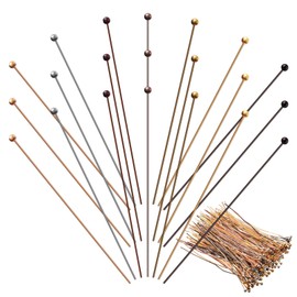 Jewelry Making Headpins 200 Pcs Ball Head for Jewelry Making Bendable Headpins for DIY Charm Beads Crafts Earring Pendant Bracelet Necklace Jewelry Making Brass Headpins