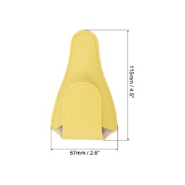 PATIKIL 4.5"x2.6" Embroidery Scissors Sheath, 2 Pack PU Leather Nail Cuticle Scissor Cover Small Pointed Nippers Scissors Protective Case, Light Yellow