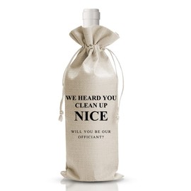 DOI-LANEE Wedding Wine Bag - Officiant Gift, 'Will You Be Our Officiant', Engagement & Thanks Gifts - DL309