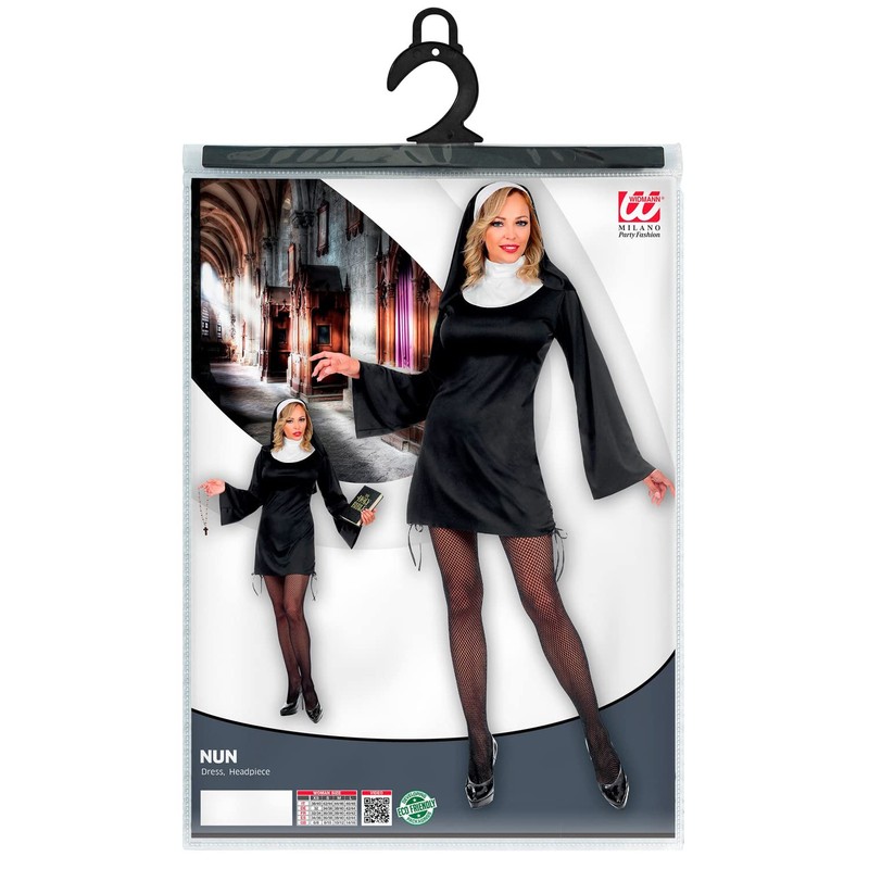 Widmann 07542 Costume Nun, Black, M