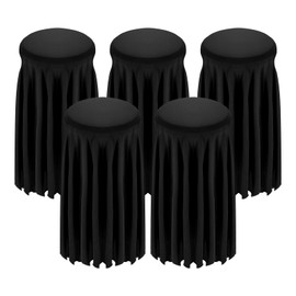 uxcell 5 Pcs 32x43 Inch Round Highboy Spandex Cocktail Table Covers with Skirt, Fitted Stretch Cocktail Tablecloth, Square Tablecloth for High Top Bar Wedding Party Banquet, Black