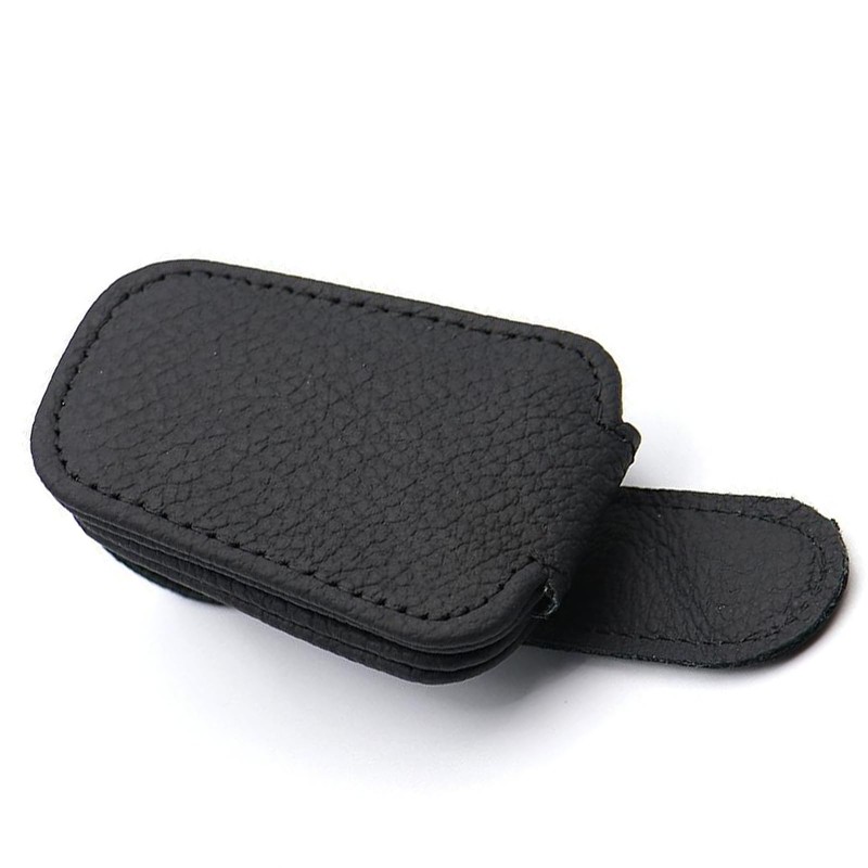 Magnetic Leather Car Sunglasses Holder, Eyeglass Hanger Clip for Sun
