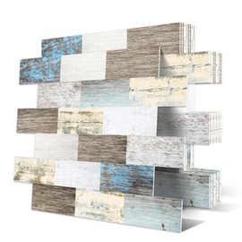 10 Sheet Peel and Stick Backsplash PVC Wall Tile,11.4" x 11.6" Self Adhesive Tile Stick on Back Splash for Kitchen, Bathroom, Laundry Room, RV, Living Room Wall Decor(Colorful)