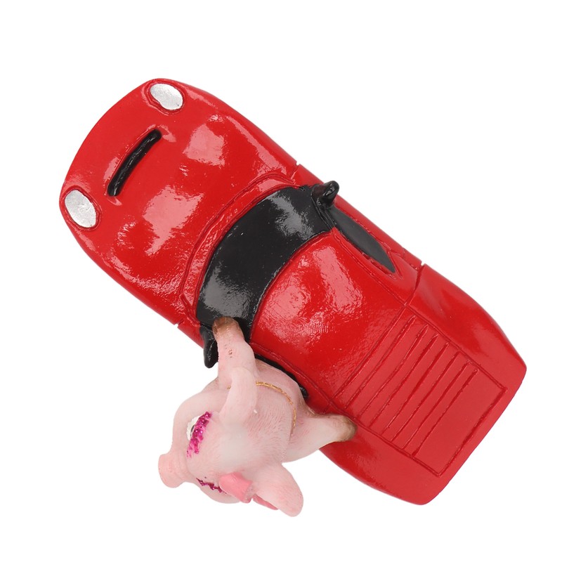 Pig Statue UV Resistant Coating Handcraft Resin Pig Figurine Red