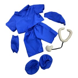 Plush Toy Wanderland Dark Blue Scrubs Outfit for Stuffed Toys, Fits 14"-18" Bears