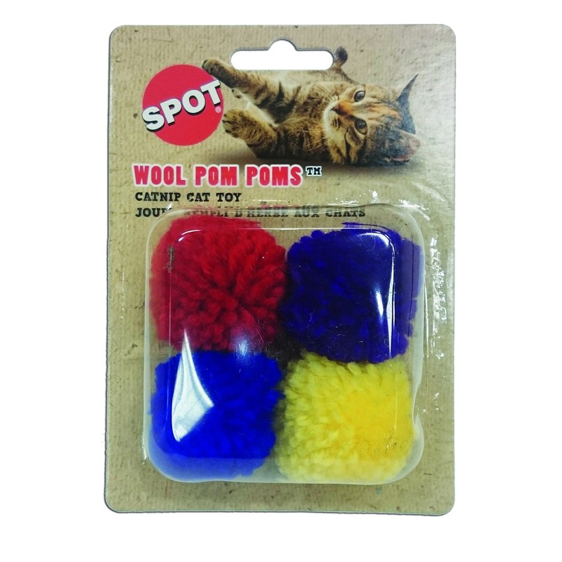 SPOT Wool Pom Poms Cat Toy - Interactive Wool Balls