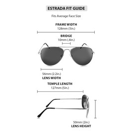 Optic Nerve, Estrada, Unisex Sunglasses - Polarized Grey with Silver Flash Lens, Gold Frame.