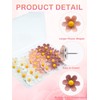 Pink Flower Push Pins，30 Pcs