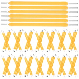 HOLIDYOYO 100pcs Warm Edison Bulb LED Filament Flexible Lamp Parts DC3V 120MA 2700k LED Chip Incandescent Light Accessories Diode for Repair LED Bulb Tubt LED Bulbs Yellow