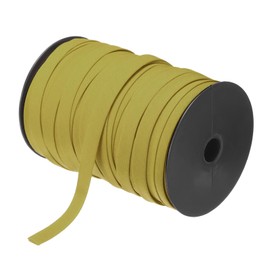 QUARKZMAN 1/2 Zoll Doppelfalz Schrägband Polyester kontinuierliches Schrägband für Nähen, Säumen, Quilten, Einfassen von Handwerk (Gold 100 Yards)