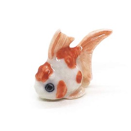 WitnyStore Ceramic Goldfish Miniature Figurine Baby Animals Tiny Cute Souvenir Collectibles