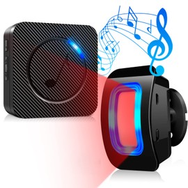 Wireless Motion Sensor LED Light - Motion Detector Alarm with 500 FT Range Loud Chimes Security Alert Monitor System for Home, Store, Office, and School