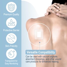 Ourmed Transparent Film Dressing with Absorbent Pad, 2.4X 2.8inch - 100Pcs, Adhesive Waterproof Bandages Ideal for Wound Care, Post Surgical Cover Pad