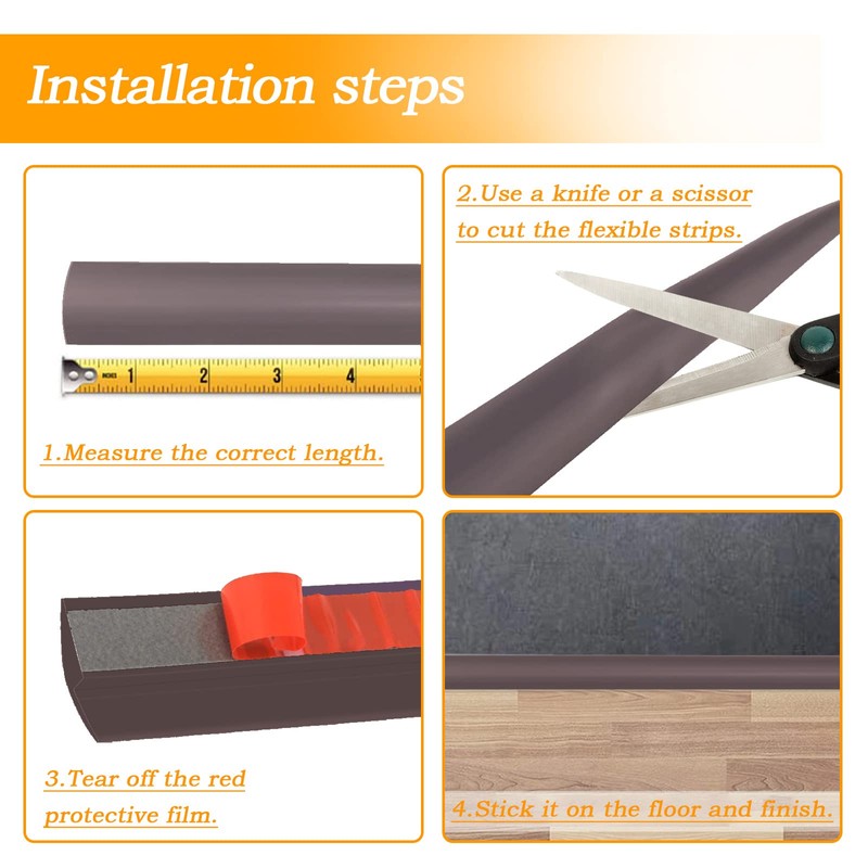 Floor Rubber Transition Strip Self Adhesive Carpet to Tile Transition
