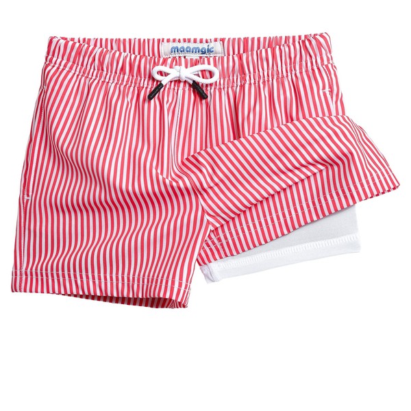 MaaMgic Boys Swimming Shorts 2 in 1 Boxer Brief Compression