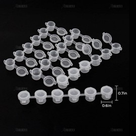 AUEAR, 3ml/ 0.1oz Mini Empty Paint Pot Pod Strips with Lids Arts Crafts Storage Containers for Schools Painterly Paint Eye Primer (10 Strips, 60 Pots)