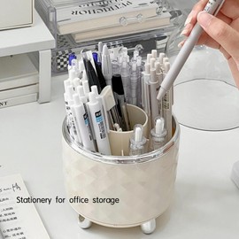 ZOHCAJBO 360° Rotating Makeup Organizer, Spinning Cosmetic Storage Tower with 5 Shelves, for Desktop Vanity Organizer, Bathroom and Stationery (White)