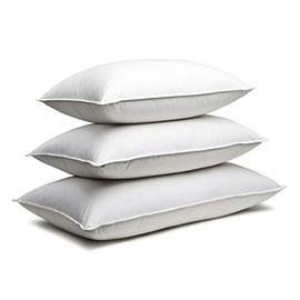 Zisa Dreams Firm Down and Feather Pillow | for Best Head/Neck Support, Hypoallergenic, w/ 100% Dual-Layered Cotton (Includes 4 Pillows, Size: Standard)