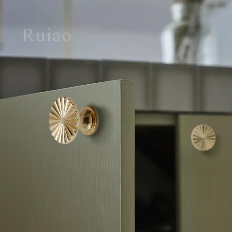 Ruiao 1-1/3 inch Gold Cabinet Knobs Drawer Pulls Kitchen Cabinet