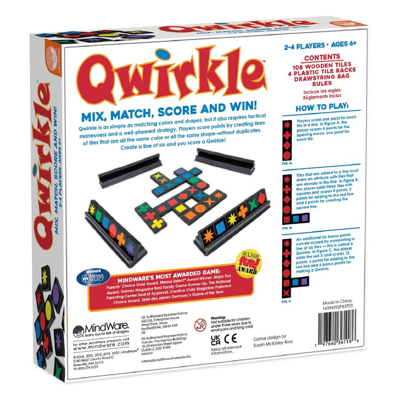 Qwirkle Board Game - Strategy Game for 2-4 Players Ages