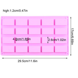AIBOYA 20 Cavity Rectangle Silicone Candy Molds For Candy Chocolate