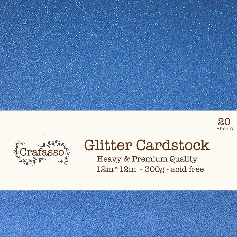 Crafasso 12" x 12" 300gms Heavy & Premium Glitter cardstock,
