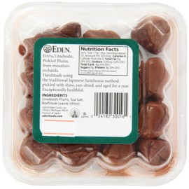 Eden Umeboshi Plum, Japanese Pickled Plum, Whole, Traditionally Made, No MSG, No Chemical Additives, 7.05 oz (2-Pack)