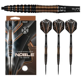 Harrows Noble Steel Tip Dart Set – 90% Tungsten, 3 Supergrip Carbon Shafts and 3 Noble Flights (22)
