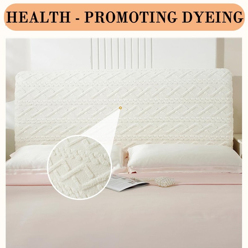Stretch Jacquard Headboard Cover, Queen King Size Dustproof Slipcover