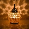 Handmade Brass Akhand Diya Oil Lamp with Sparkling Crystal Accents
