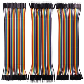 VIPMOON 120Pcs Dupont Wires 20cm Multicolored 40 Pin Male to Male, 40 Pin Male to Female, 40 Pin Female to Female Solderless Breadboard Jumper Wires Ribbon Cable for Arduino Wires