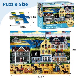 Voluvolu 500 Pieces Puzzle for Adults Fall Puzzle Autumn Puzzle Funny Puzzle for Ad