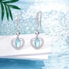 KINGWHYTE Heart Drop Earrings 925 Sterling Silver Teardrop Moonstone Dangle
