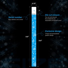 WM infinite Tyvek Wristbands for Events, Snowflake Creative Design 3/4" Paper Wristbands 250 Pack for Party, Grouped, Team Building and Identification (Blue)