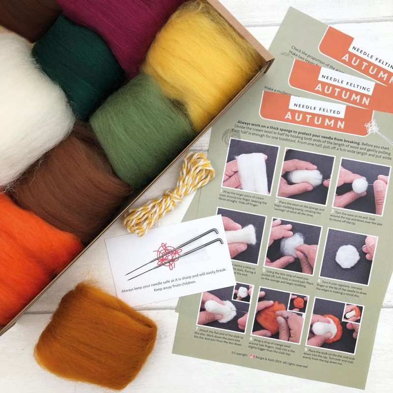 Bergin & Bath Needle Felting Kit - Autumn, Learn to
